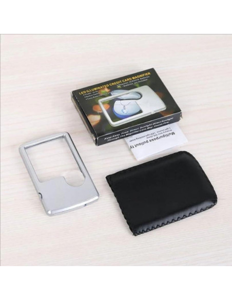 Lupa con Luz LED 3X 6X Smgda - 2 Piezas Portátil con Funda