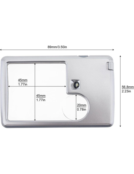 Lupa con Luz LED 3X 6X Smgda - 2 Piezas Portátil con Funda