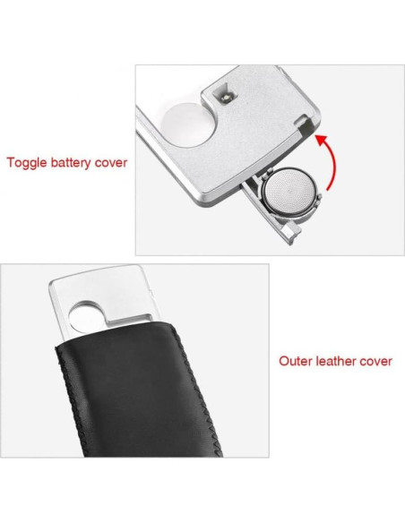 Lupa con Luz LED 3X 6X Smgda - 2 Piezas Portátil con Funda
