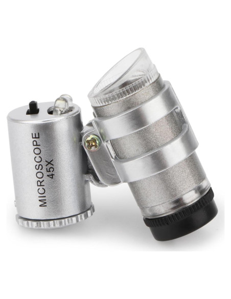 Lupa de Bolsillo Rongon 45X con 2 Luces LED - Microscopio