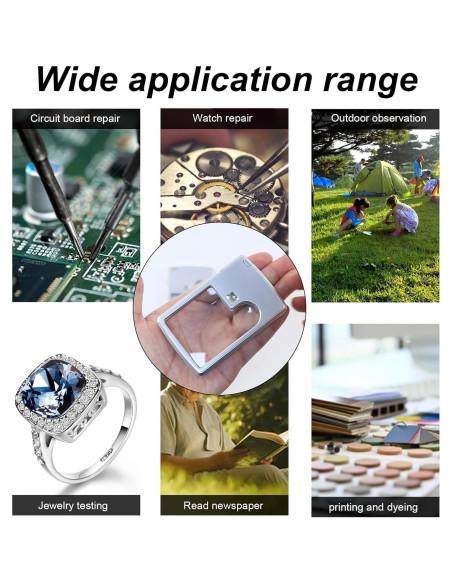 Lupa con Luz LED 3X 6X Smgda - 2 Piezas Portátil con Funda