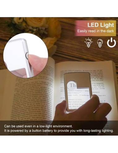 Lupa con Luz LED 3X 6X Smgda - 2 Piezas Portátil con Funda