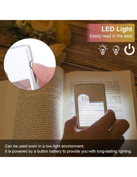Lupa con Luz LED 3X 6X Smgda - 2 Piezas Portátil con Funda