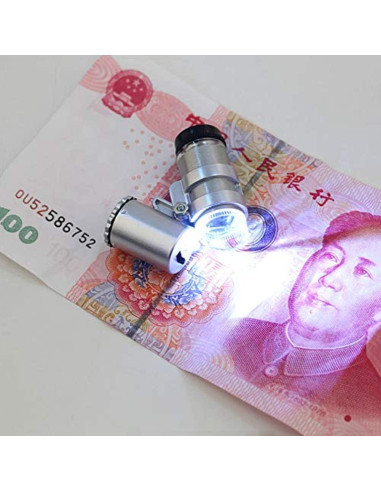 Lupa de Bolsillo Rongon 45X con 2 Luces LED - Microscopio