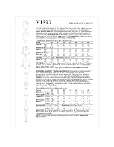 Patrón de Costura Camisa y Pantalones Vogue V1895 Tallas 34-40 2