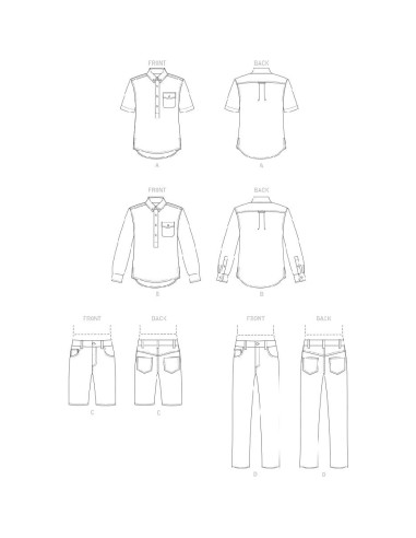 Patrón de Costura Camisa y Pantalones Vogue V1895 Tallas 34-40