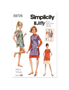 Patrón de Costura Delantal Vintage Simplicidad S9726 Multicolor