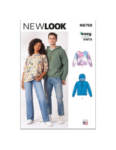 Patrón de Costura Sudadera Nuevo Look N6759 Tallas S-XXL