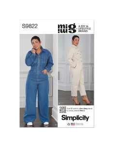 Patrón de Costura Mono Mujer Simplicidad S9822 Tallas 18-26