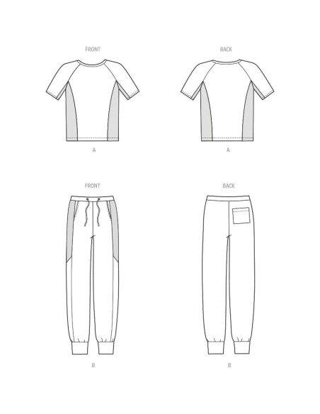 Patrón de Costura Nuevo Look Suéter y Joggers Hombre S-XXL