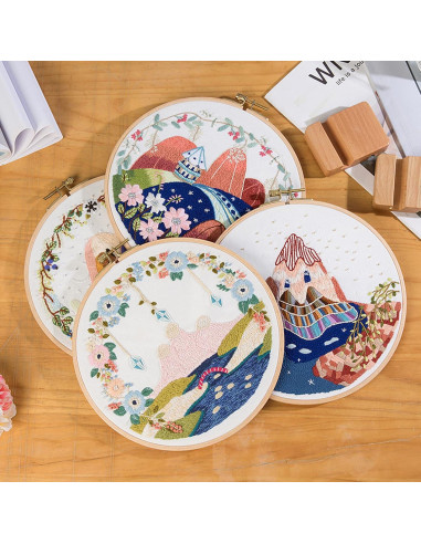 16 Piezas Tela de Lino para Bordado LOVOUS 48x48 cm