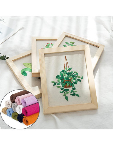 16 Piezas Tela de Lino para Bordado LOVOUS 48x48 cm