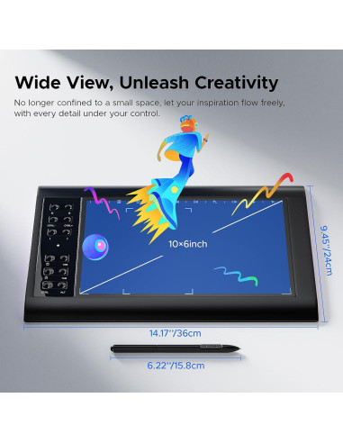 Tableta de Dibujo Gráfico ienRon IES1060 25.4x15.88 cm 8192 Niveles