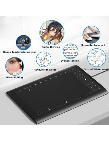 Tableta de Dibujo Gráfico ienRon IES1060 25.4x15.88 cm 8192 Niveles