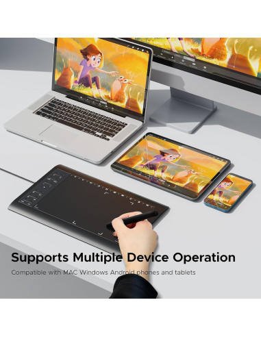 Tableta de Dibujo Gráfico ienRon IES1060 25.4x15.88 cm 8192 Niveles