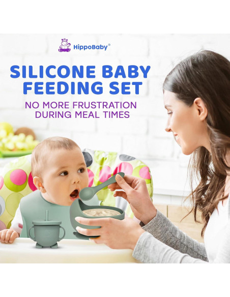 Set de Alimentación para Bebés HippoBaby 10 Piezas Silicona