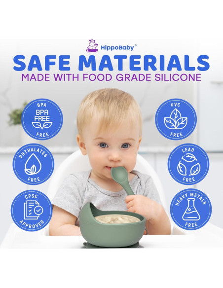 Set de Alimentación para Bebés HippoBaby 10 Piezas Silicona