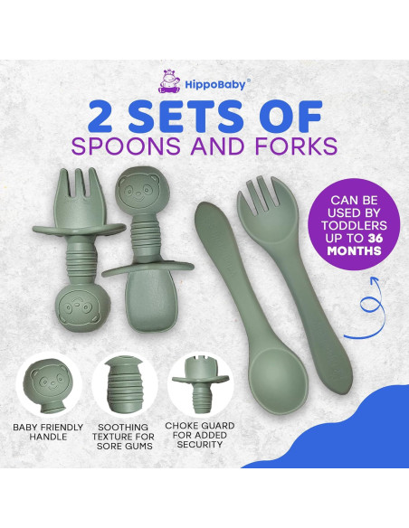 Set de Alimentación para Bebés HippoBaby 10 Piezas Silicona