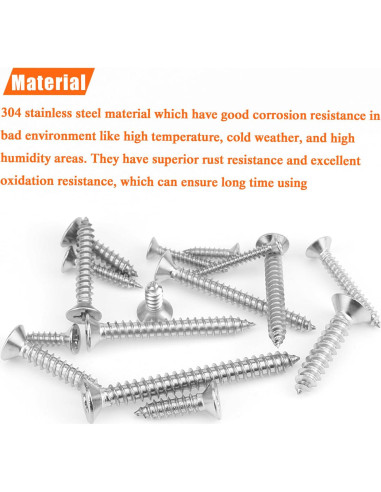 Set de 525 Tornillos de Madera HELIFOUNER Acero Inoxidable