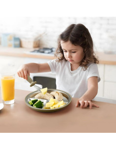 Set de Platos de Acero Inoxidable PandaEar 3 Unidades Antideslizante 2