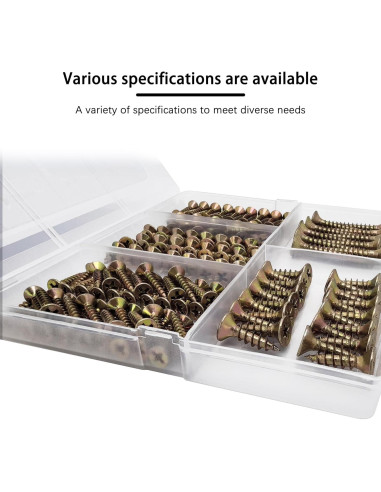 Kit de Tornillos de Madera Indprod 175 Piezas Galvanizados