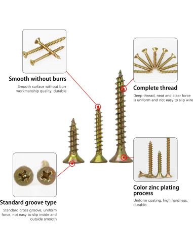 Kit de Tornillos de Madera Indprod 175 Piezas Galvanizados