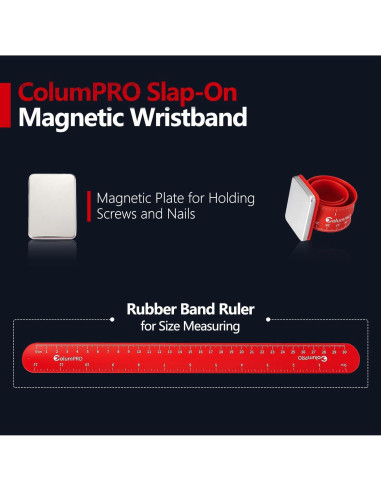 Pulsera Magnética ColumPRO para Tornillos y Clavos - Rojo