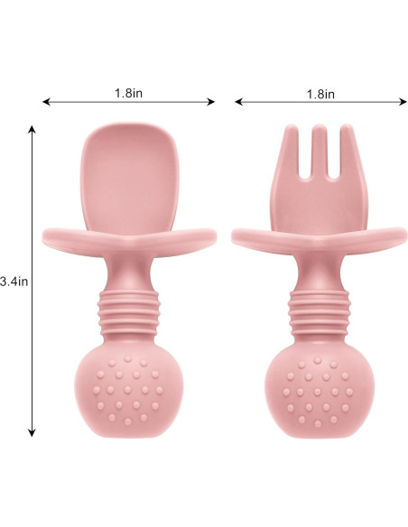Juego de Alimentación de Silicona Eascrozn 2 Platos y Utensilios