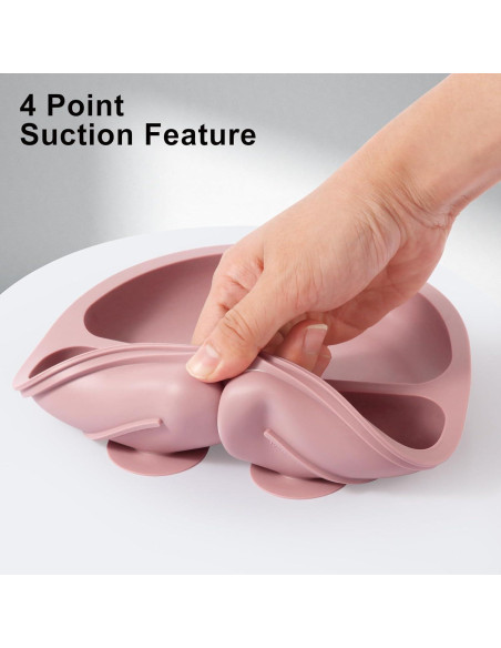 Juego de Alimentación de Silicona Eascrozn 2 Platos y Utensilios