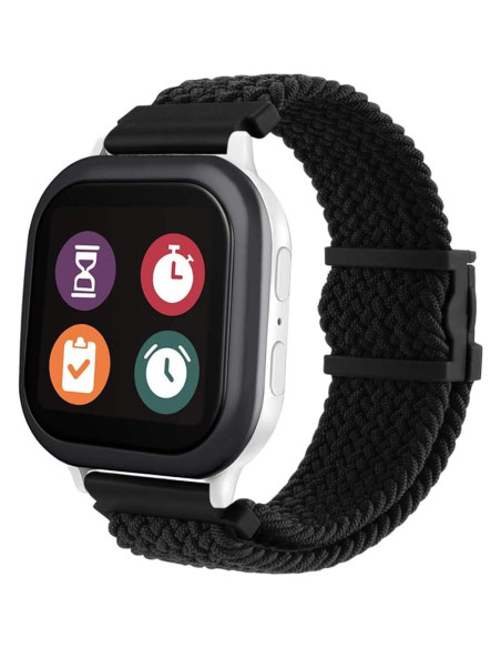 Correa de Reloj Trenzada Elástica Negro - Hebilla Magnética 20mm