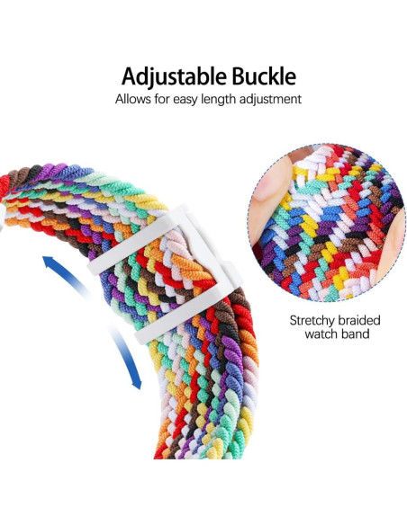 Correa de Reloj Trenzada Elástica Negro - Hebilla Magnética 20mm