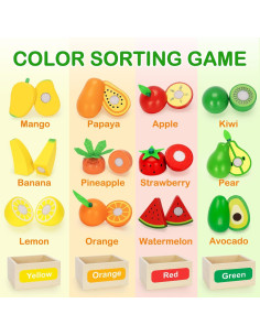 Juego de Comida de Madera TooyBing - 30 Piezas Montessori 2