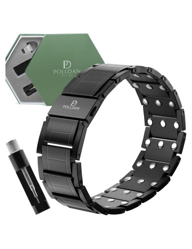 Pulsera Magnética de Titanio POLLDAN para Hombres 23 cm