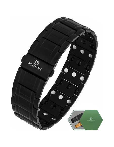 Pulsera Magnética de Titanio POLLDAN para Hombres 23 cm