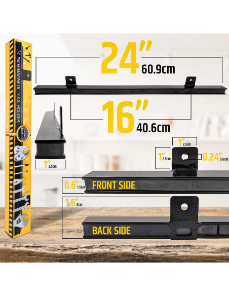 Soporte Magnético para Herramientas HMmagnets 60.96 cm - Alta Fuerza