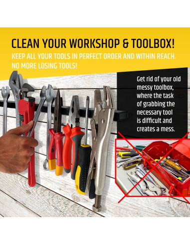 Soporte Magnético para Herramientas HMmagnets 60.96 cm - Alta Fuerza