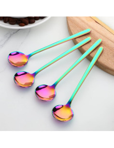 Juego de 8 Cucharas de Café TEHAHA Acero Inoxidable 13.5 cm 2