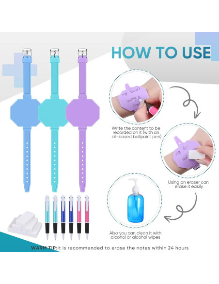 Banda de Reloj de Memo Geyee de Silicona Reutilizable 6 Pzas