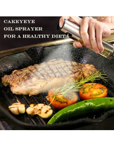 Rociador de Aceite de Oliva Cakeyeye 100ml Vidrio Inoxidable 2