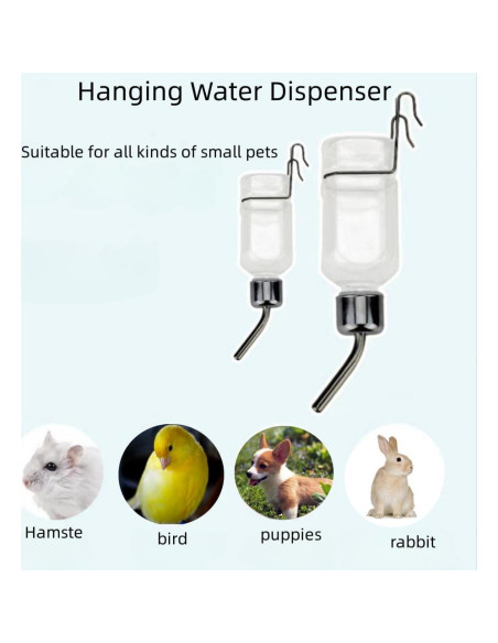 2 Botellas de Agua Sin Goteo para Mascotas WHZAZGW 7.6x5.1cm