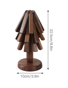 Juego de Trivetes de Madera SpaLoo en Forma de Árbol - 4 Piezas 2