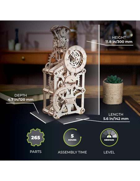 Reloj de Motor UGEARS 3D Puzzle Mecánico de Madera