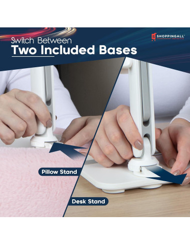 Soporte de Almohada 2-en-1 ShoppingAll para Tabletas 4.7"-13" Rosa