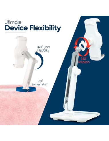 Soporte de Almohada 2-en-1 ShoppingAll para Tabletas 4.7"-13" Rosa