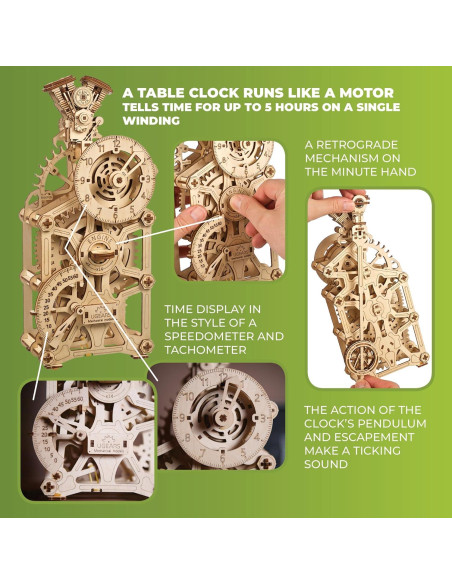 Reloj de Motor UGEARS 3D Puzzle Mecánico de Madera