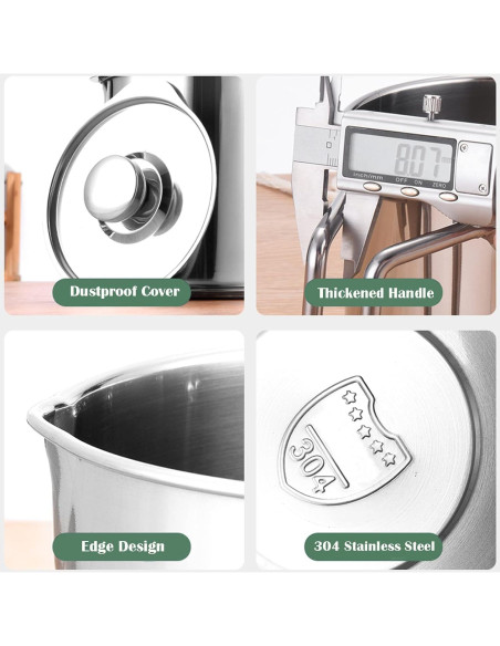 Contenedor de Grasa 1.8L DIY HOME Acero Inoxidable con Colador