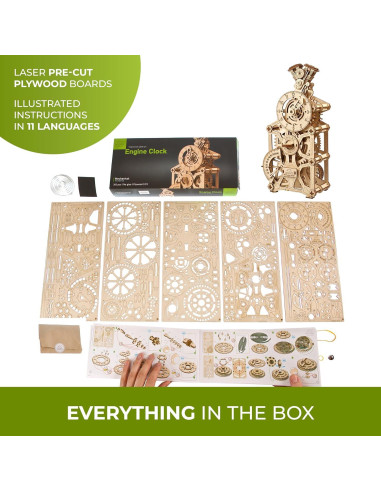 Reloj de Motor UGEARS 3D Puzzle Mecánico de Madera