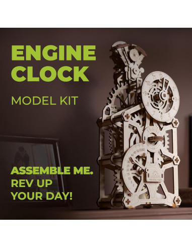 Reloj de Motor UGEARS 3D Puzzle Mecánico de Madera