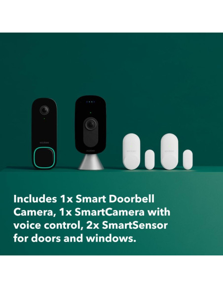 Paquete de Seguridad Ecobee: Cámara Timbre + Sensor Puertas