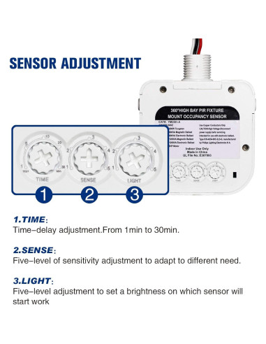 Interruptor de Movimiento ECOELER 360 PIR Techo 120/277VAC